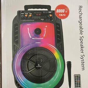Rechargeable Speaker System - Black and Multicolor